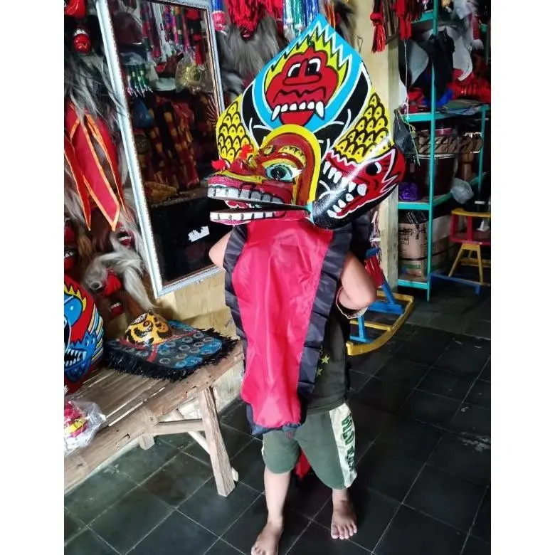 BEST SELLER PROMO BARONGAN PLIPIT ROMO MAINAN ANAK Barongan Anak SD Brongan Plipit Premium / Barongan Spon Caplok Kain Panjang / Barongan ponorogo PLIPIT / barongan anak barongan devil caplok kayu 3
