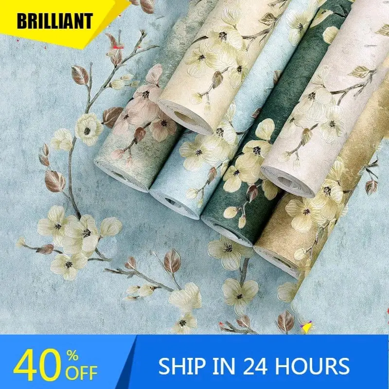 Wallpaper Dinding 3D Stiker Dinding Aesthetic Wallpaper Stiker Dinding Ruangan, Wallpaper Dinding Motif Bunga 0