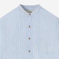 Gambar Baju Muslim Duha Muslimwear - Baraa Shirt Long Sleeve - Blue Stripe dari Duha Muslim Wear Kota Tangerang 3 Tokopedia