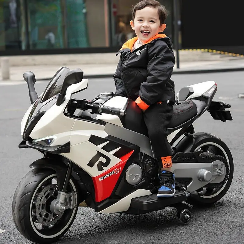 Xe Máy Mô Tô Điện Cho Bé XR racing Tay Ga, Chân Phanh, Kiểu Dáng Thể Thao 2 Động Cơ. Đồ Chơi 2