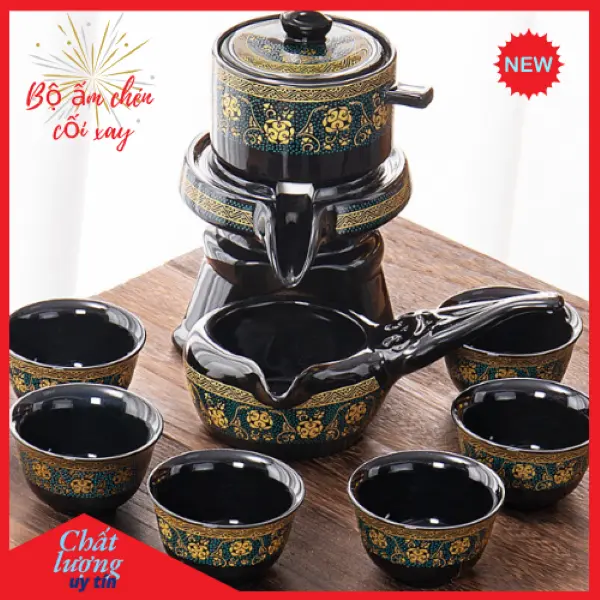 Bộ Ấm Chén Cối Xay Gốm Sứ - Thiết Kế Độc Đáo