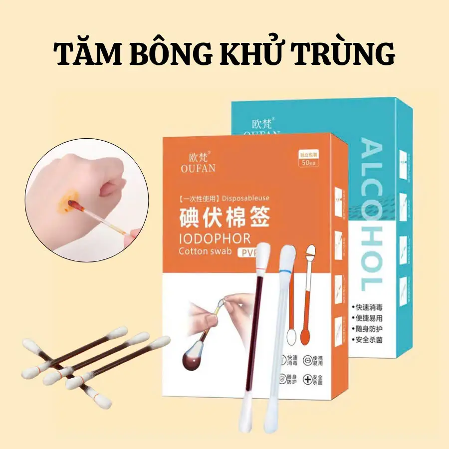 Tăm bông khử trùng , tăm bông y tế dùng 1 lần