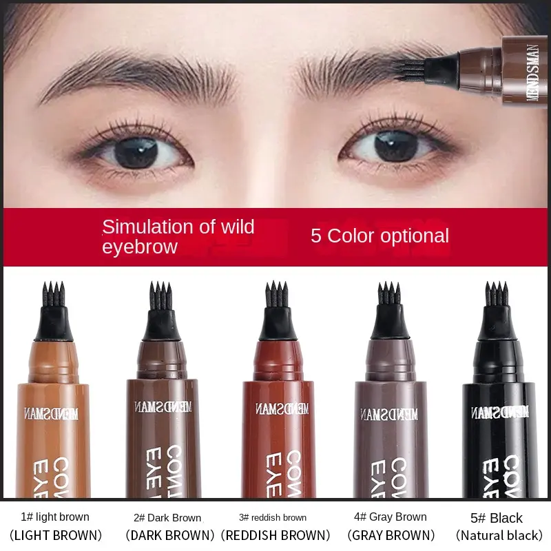 Four-pronged eyebrow pencil, waterproof, sweat-proof and non-smudging, wild four-claw eyebrow pencil with distinct roots, liquid eyebrow pencil