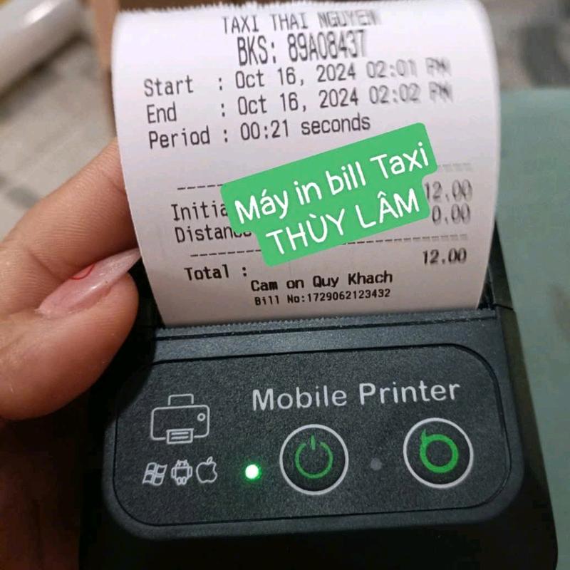 Máy in bill Taximet khổ K57, kết nối điện thoại qua Bluetooth, in bill bán hàng.