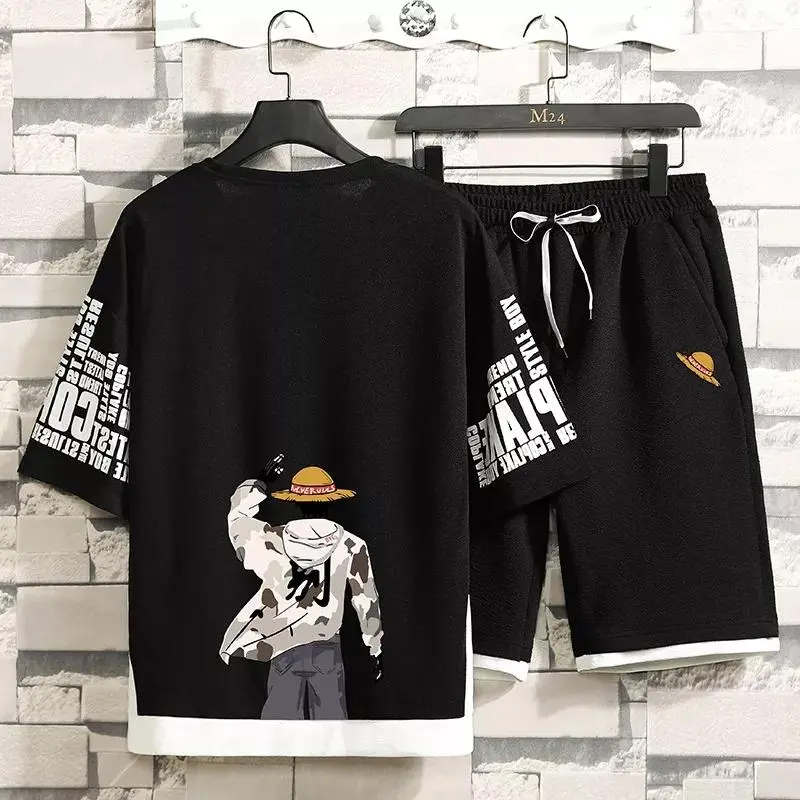 Bisa Cod/Kaos Distro Cowo/Setelan Topi - Setelan Atasan Kaos Celana Pendek/1 set outfit cowok (M-L-XL) 5