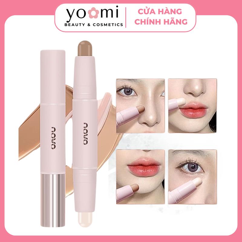 Bút Highlight Tạo Khối Mũi NOVO Dạng Thỏi 2 Đầu Trang Điểm Giúp Gương Mặt Thon Gọn Sắc Nét Hơn Mỹ Phẩm Cosmetic Women