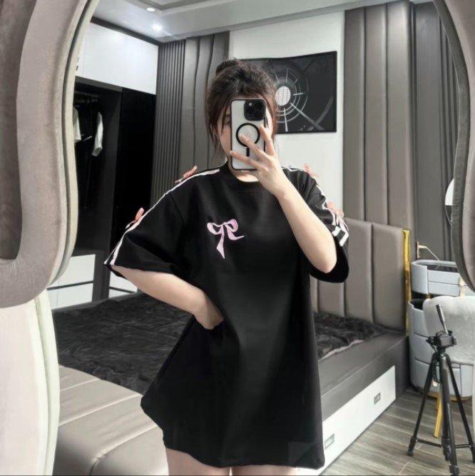Áo thun nữ đính nơ tay dáng rộng tay lỡ siêu đẹp 1
