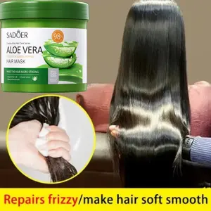 SADOER Aloe Vera Hair Treatment Mask CREAMBATH MELURUSKAN MELEMBUTKAN DAN PERAWATAN RAMBUT RONTOK 500ML Shampoo Conditioner