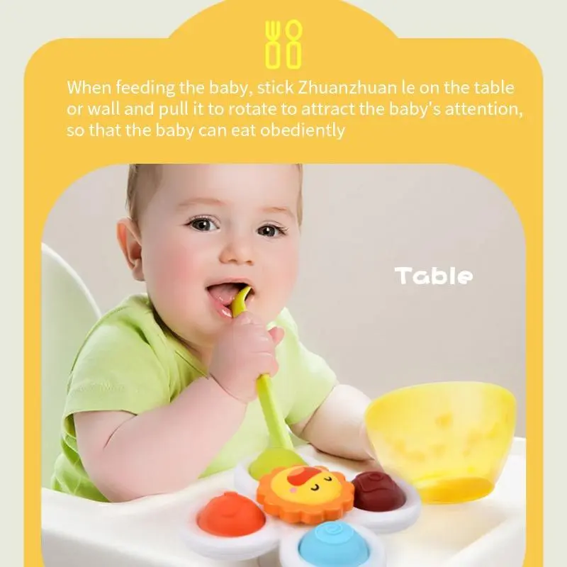 Baby Suction Cup Spinning Top Bath Toy, 3 Counts Colorful Spinning Top Toy, Birthday Gifts, Sensory Toys, Interesting Toys, Fidget Toys 2