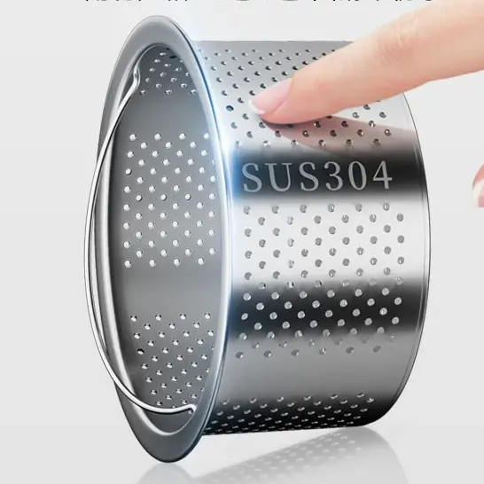 Lưới Lọc Rác Bồn Rửa Chén, Giỏ Lọc Rác Inox Thông Minh Có Quai Xách 4