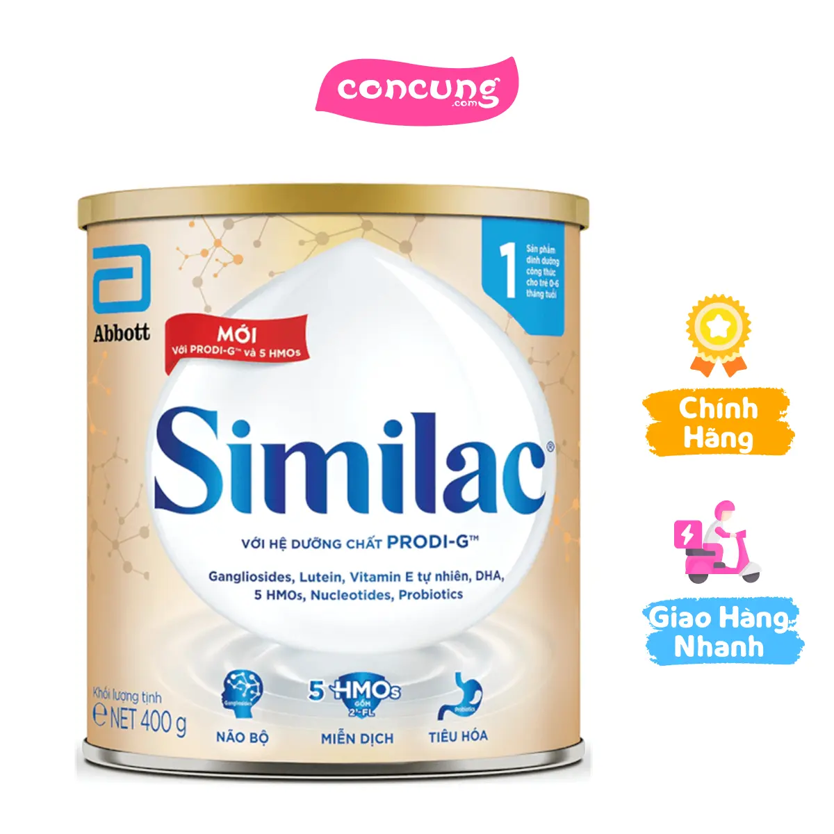Sữa Similac Số 1 cho bé, 2 loại bao bì 0-6 tháng - 400g, 0-12 tháng 380g (chọn trước độ tuổi phù hợp hoặc shop giao bao bì ngẫu nhiên)