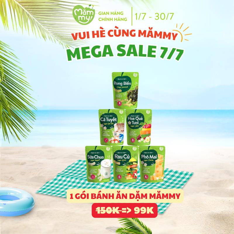 Bánh ăn dặm Mămmy vị rau củ, trái cây, cá tuyết, sữa chua giòn tan, vừa tay cho bé gói 25g từ 6 tháng ăn vặt bánh  ăn