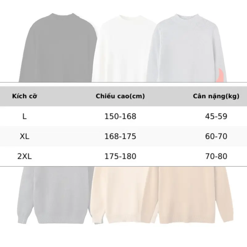 Áo len lót lông cổ 3 phân Quảng Châu cao cấp AL68 8