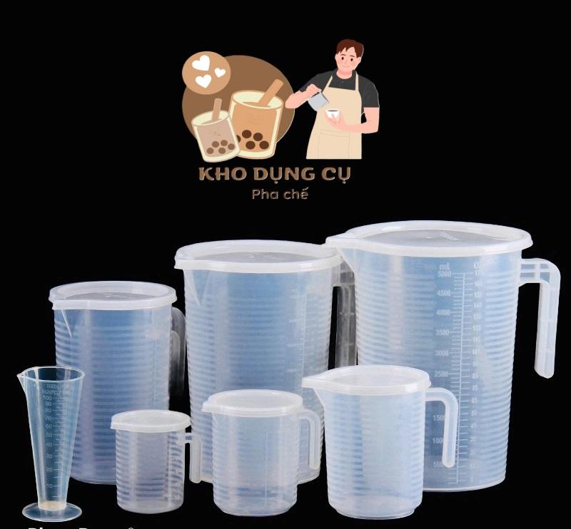 Ly đong định lượng 500ml 250ml 100ml - Có chia Vạch - Ca đong nhựa - Thiết bị máy móc pha chế