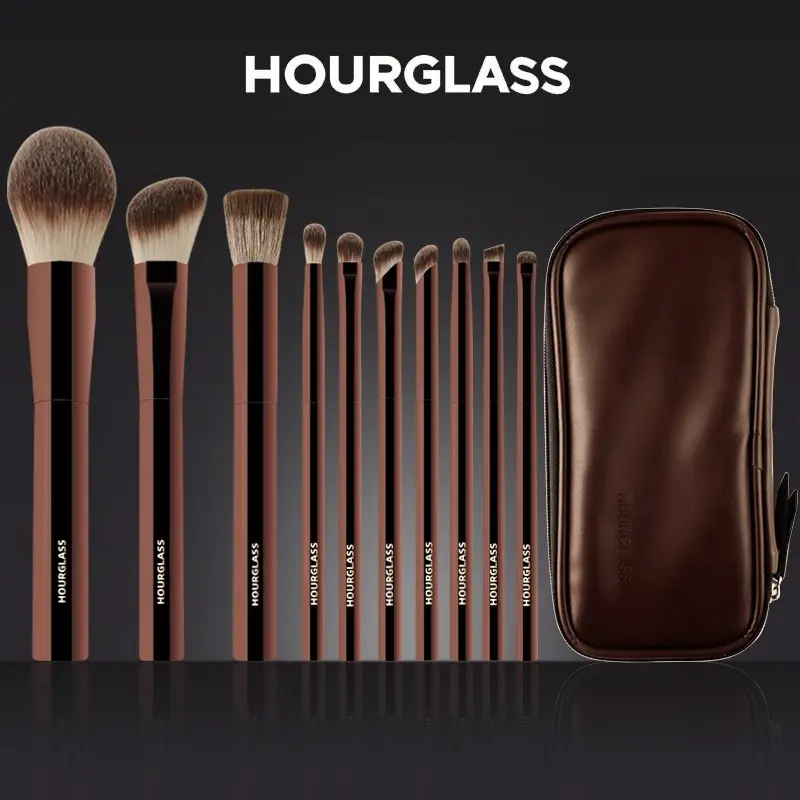 10-Piece Makeup Brush Set with Soft Fiber Hair, Perfect for Makeup Application