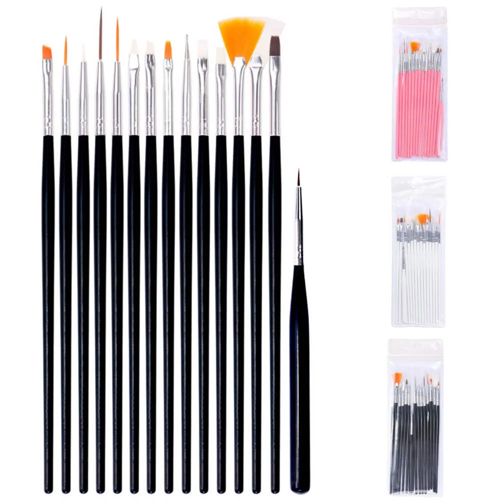 Louterh 15Pcs/Set Pro Nail Art Dotting Drawing Pen Polish Makeup Brushes Manicure Tools