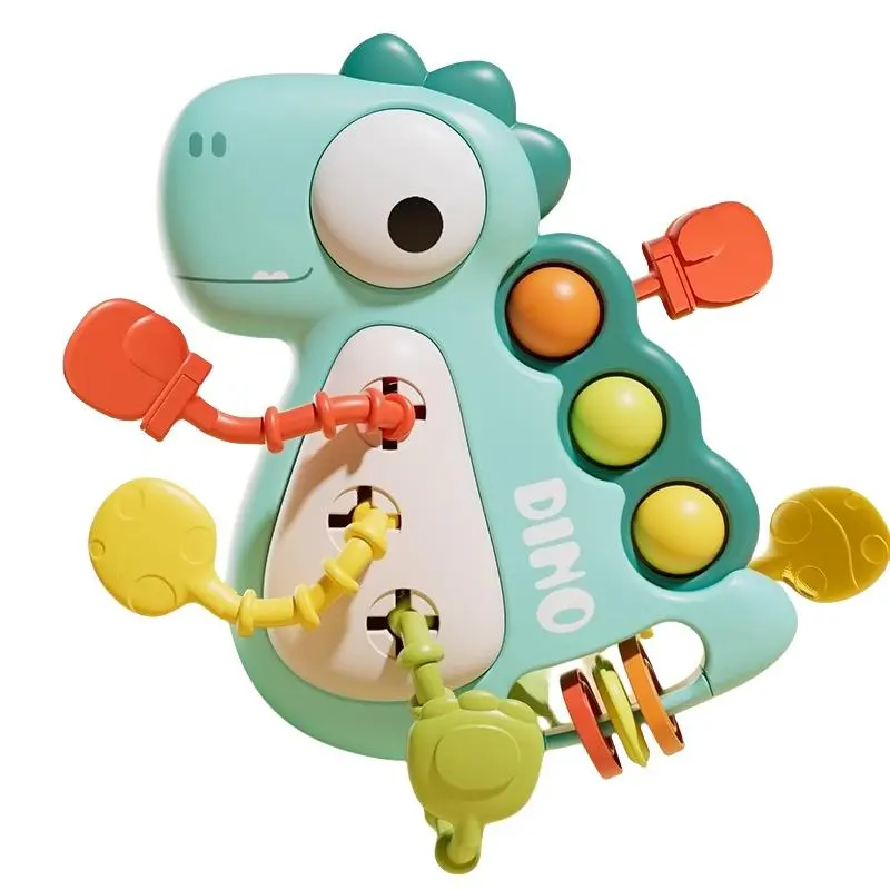 Baby Toy, Cute Cartoon Dinosaur Design Pull Rope Toy, Early Education & Smart Toy for Baby Boys & Girls, Ideal Gift for Kids