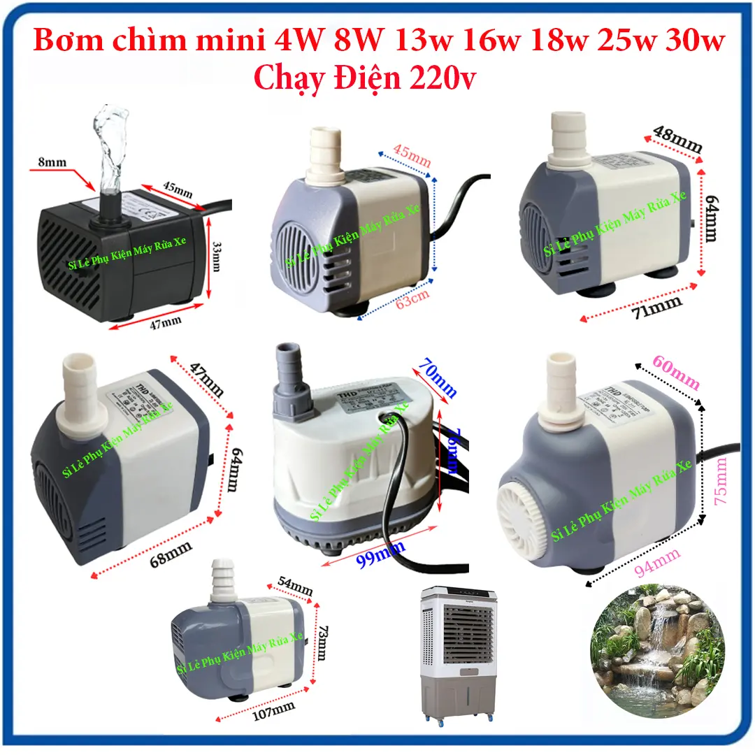 Bơm chìm quạt điều hoà hơi nước - bể cá thủy cảnh quạt làm mát điều hòa phun sương