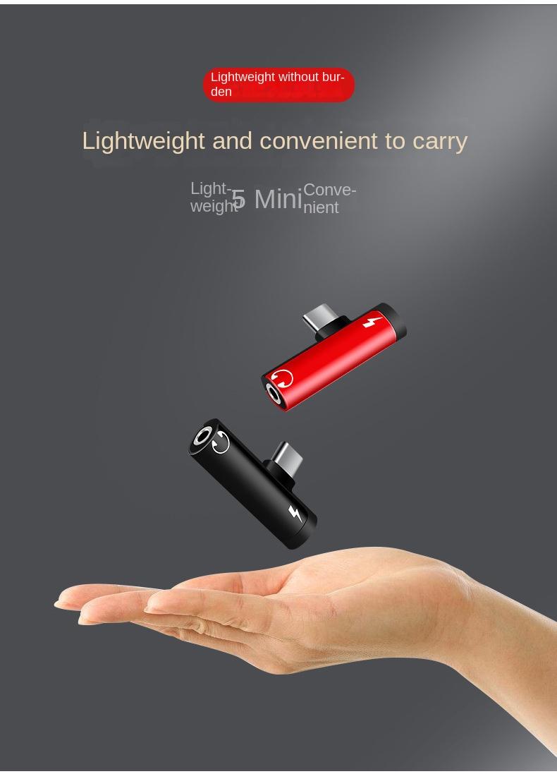 Product Introduction of Type-C Headset Adapter Android 3.5mm Interface Live Broadcast Typec Converter 2-in-1 Audio Adapter Cable 10