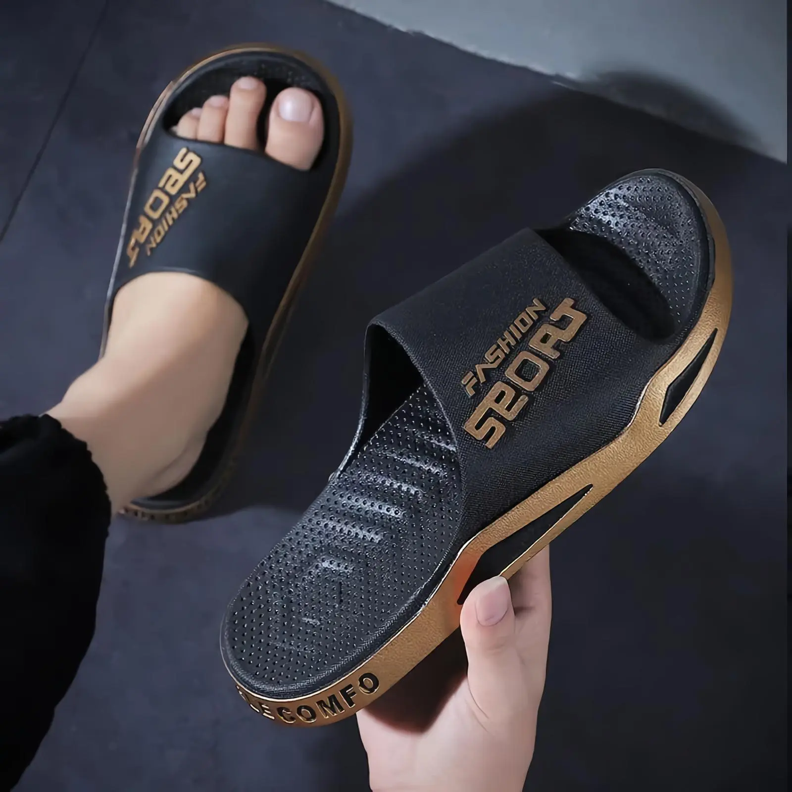 Sandal Selop Pria Karet jelly import fashion sport high quality casual Kekinian slippers men