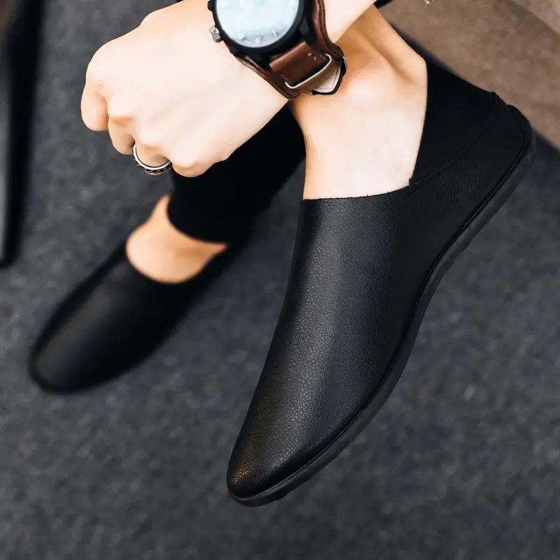 New Summer Men's Shoes 2022 Fashion Men's Casual Shoes Slip-on Trendy Shoes Pu Lazy Shoes Soft Surface Peas Shoes Men Footwear Boy