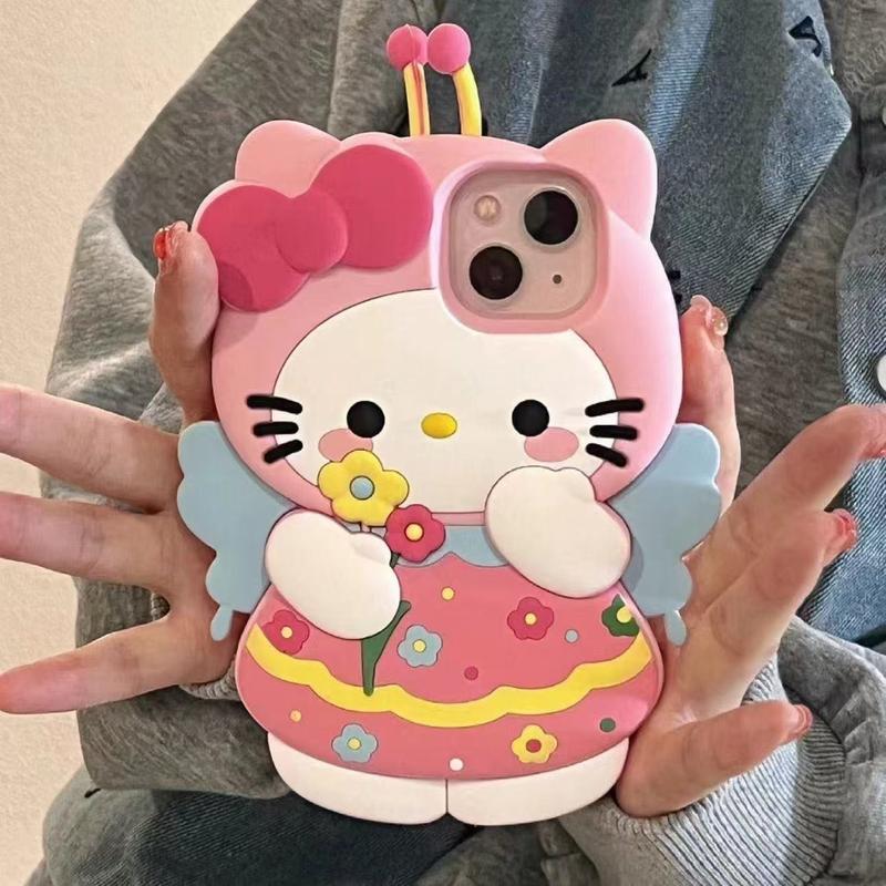 Ốp Điện Thoại Hello Kitty Cho Apple, Thiết Kế Hình Ong Hoa, Ốp Mềm Hoạt Hình, Thích Hợp Cho Apple 15Promax, Apple 14pro13, Apple 12 Pro11, Bán Chạy Tại Cửa Hàng 2