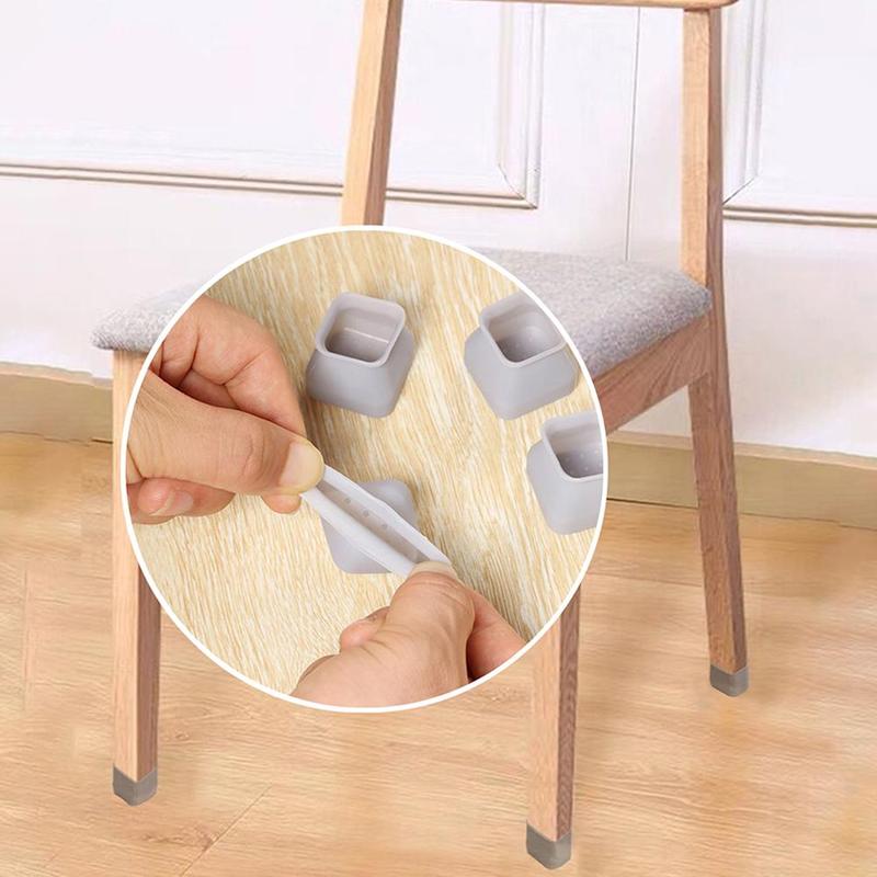 Silicone Solid Color Chair Leg Cover (8/16pcs), Non-slip Chair Leg Protector, Chair Table Foot Cover, Anti-slip Floor Safety Pad for Home 7