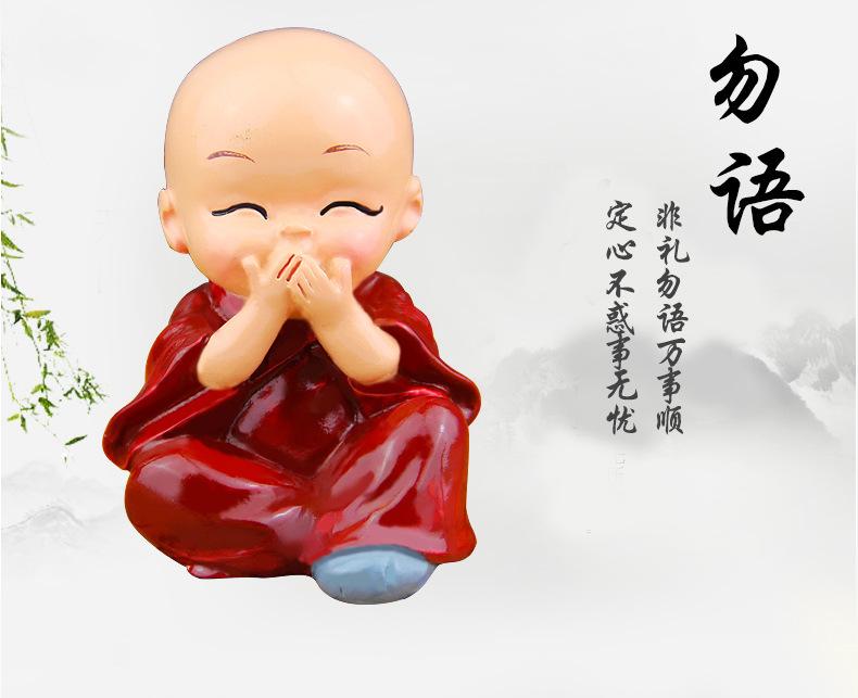 Product Introduction of Hot Item Four Little Monk Shaolin Kung Fu Kid Little Monk Car Decoration Ornament Practical Creative Gift 14