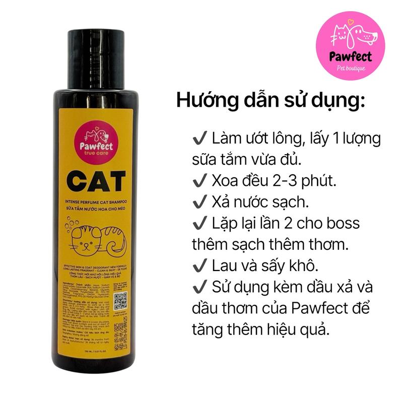 Sữa tắm nước hoa cao cấp Pawfect Care cho mèo - Mẫu Dùng Thử - Giảm mùi hôi hiệu quả 3