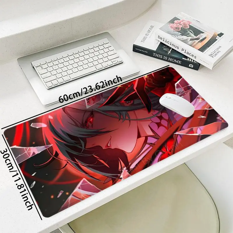 Anime Emotions Passionate Style Mouse Pad, Rectangle Gaming Mouse Pad, Non-Slip Rubber Base Stitched Edge Desk Pad for Home Office 6
