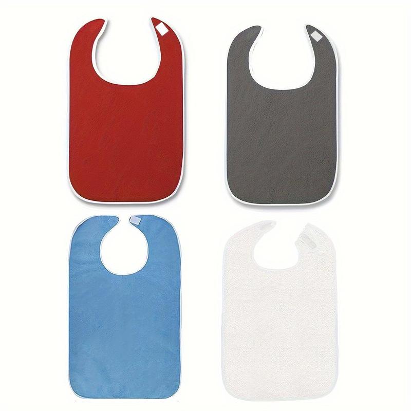 Adult Bibs, 4 Counts/set Stain Resistant Apron Bib for Men and Women, Suitable for Seniors, Home Care Supplies 3