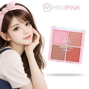 MINIPINK Floriferous Matte Eyeshadow 4 Warna Palet Shimmer Highlighter Kombinasi Tahan Air - MP014