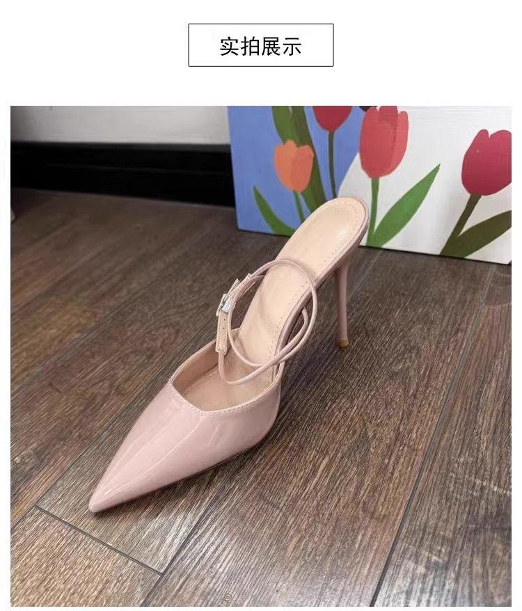 Product Introduction of Giày Cao gót Nông Mũi Nhọn Da Bóng Khỏa Thân, Dép Cao Gót Nữ, Quai Chéo, Nhẹ, Hàng Mới Về Mùa Lò Xo Hè 2024, Giày Nữ 6