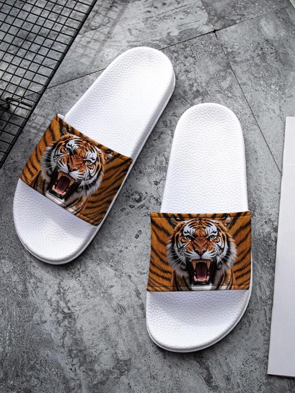 Women's Tiger Print Slides, Casual Comfortable Home Slippers, Soft Non-slip Slippers for Indoor & Outdoor Wear, Flipflop 7