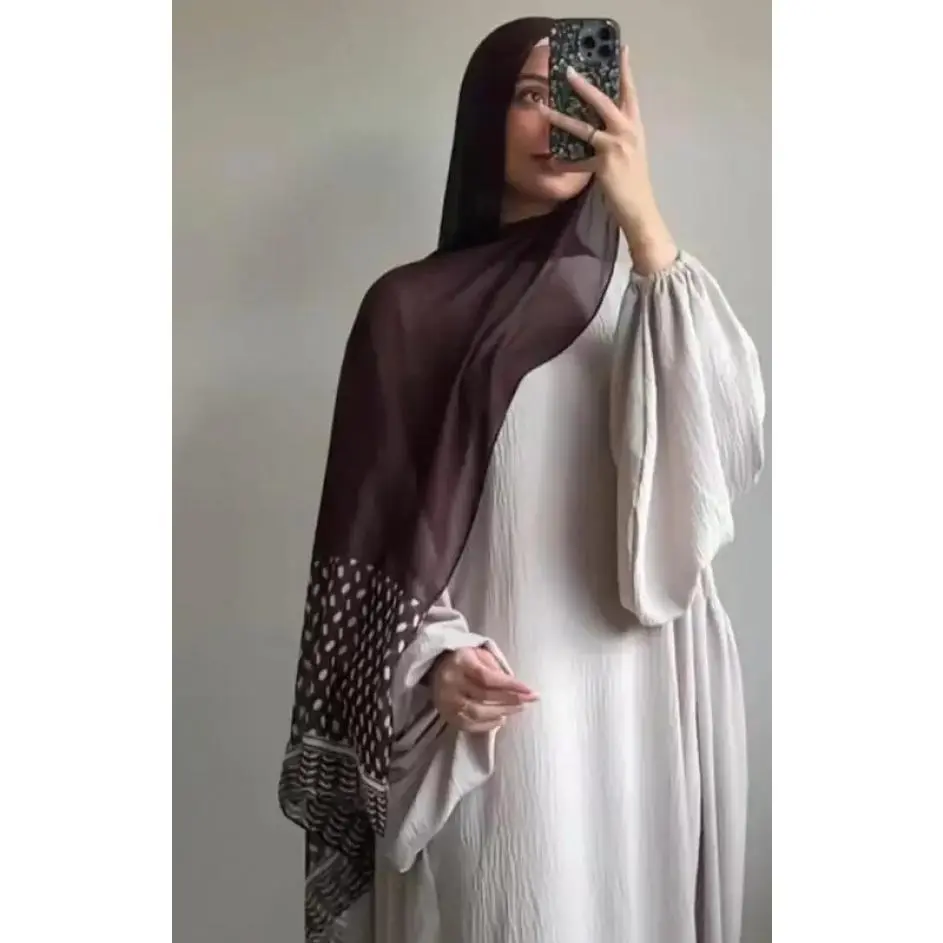 2024 Kuffiyeh Prints Chiffon Hijab Scarf Breathable Soft Big Size Fashion Forward Scarves Headscarf Muslim Hijabs Shawl Ramadan