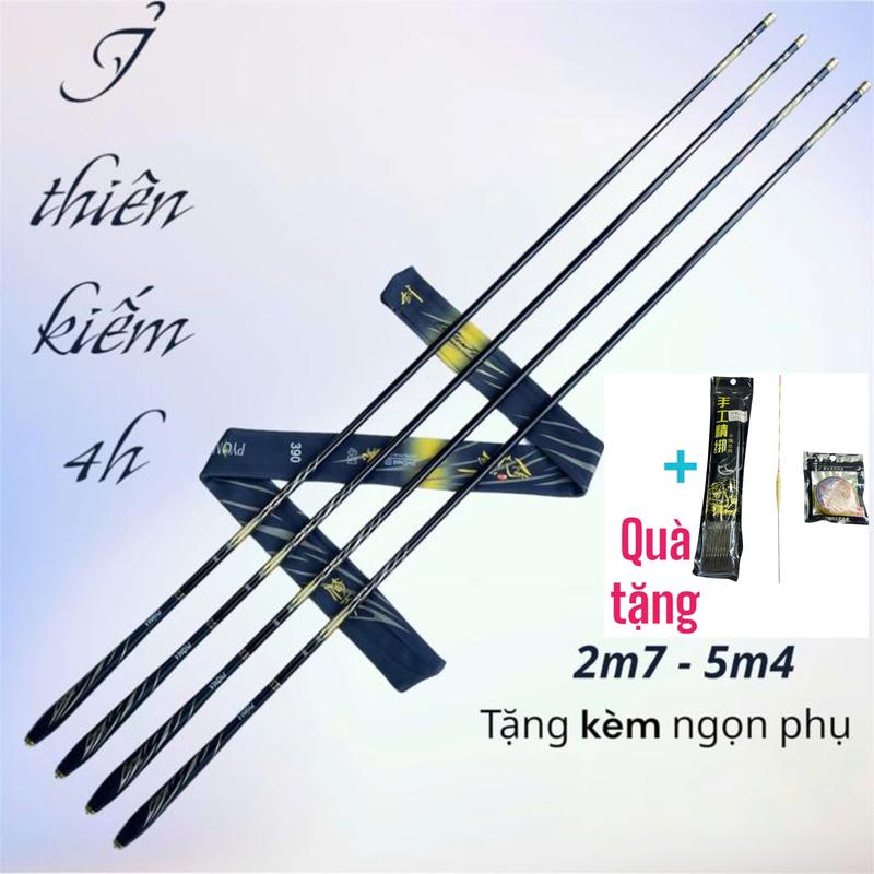 Cần Câu Tay Ỷ Thiên Kiếm 4H Chất Liệu Carbon Xoắn Cao Cấp Tặng Kèm Ngọn Phụ Và Phụ Kiện CD-115