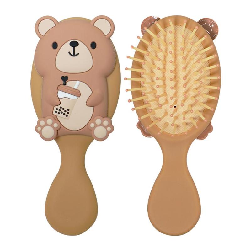 Cartoon Dinosaur Hair Comb, 1 Count Cute Detangling Brush, Travel Portable Comb Folding Mirror for Child Baby Girls Boys, Heatless Styling Tools for Kids, Christmas Gift 7