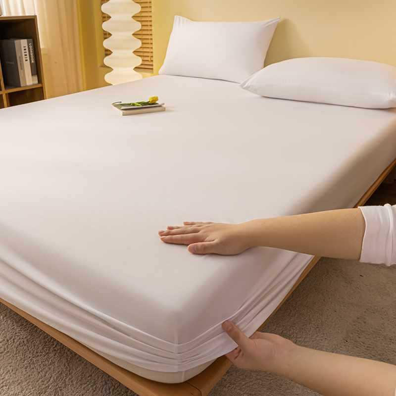 Product Introduction of INS Style Solid Color Fitted Sheet One-Piece Bedspread Student Dormitory Simmons Dust Cover Mattress Cover Pillowcase Universal 17