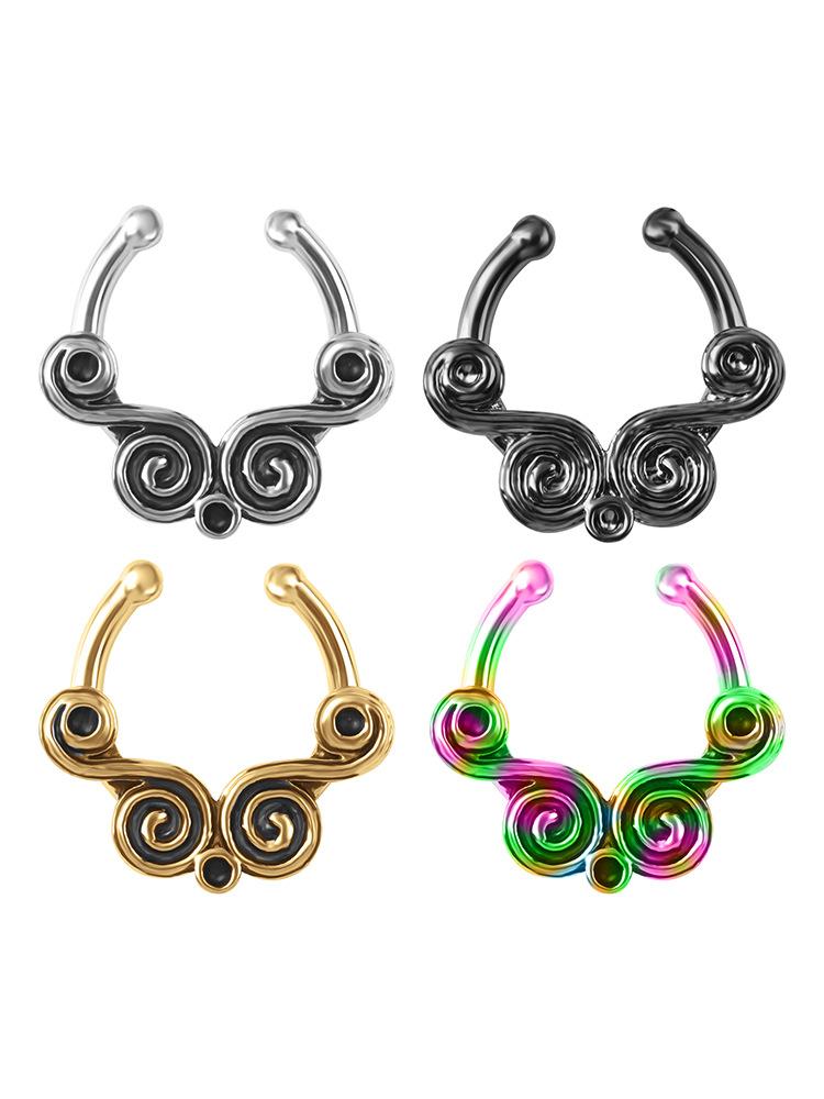 Product Introduction of New No-Punch Fake Nose Ring Floral Nose Studded Piercing Jewelry 8