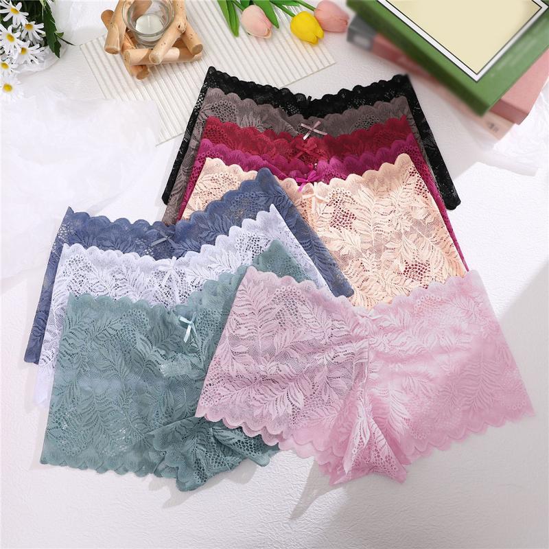 Quần Lót Ren, Không Đường May, Thoải Mái, Quần Tam Giác, Đáy Bằng Bông, Thân Thiện Với Làn Da, Mềm Mại, Màu Trơn Mỏng Và Thoáng Khí, Thích Hợp Cho Phụ Nữ, Đồ Lót 1
