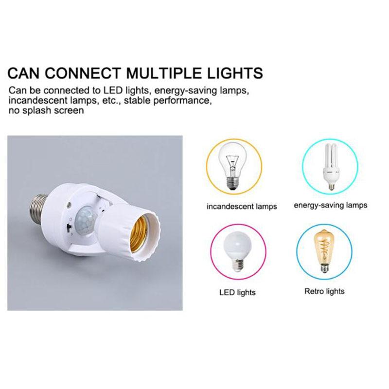 Product Introduction of E27 Lamp Head Infrared IR motion Sensor base socket Holder For yard  Living Room 37