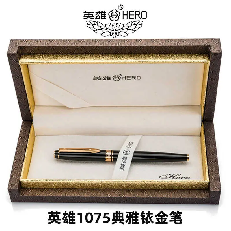 Hero Pen 1075 Elegant Men's and Women's High end Business Office Calligraphy Practice Gift cher Iridium Mingjian pencil flair  pen