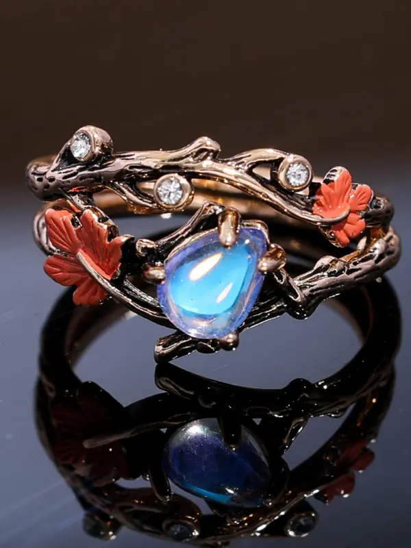 Vintage Leaf Design Ring, Boho Style Jewelry for Women, Fashion Jewelry for Party, Daily Clothing Decor, Trendy All-match & Exquisite Jewelry for Birthday Gift 2