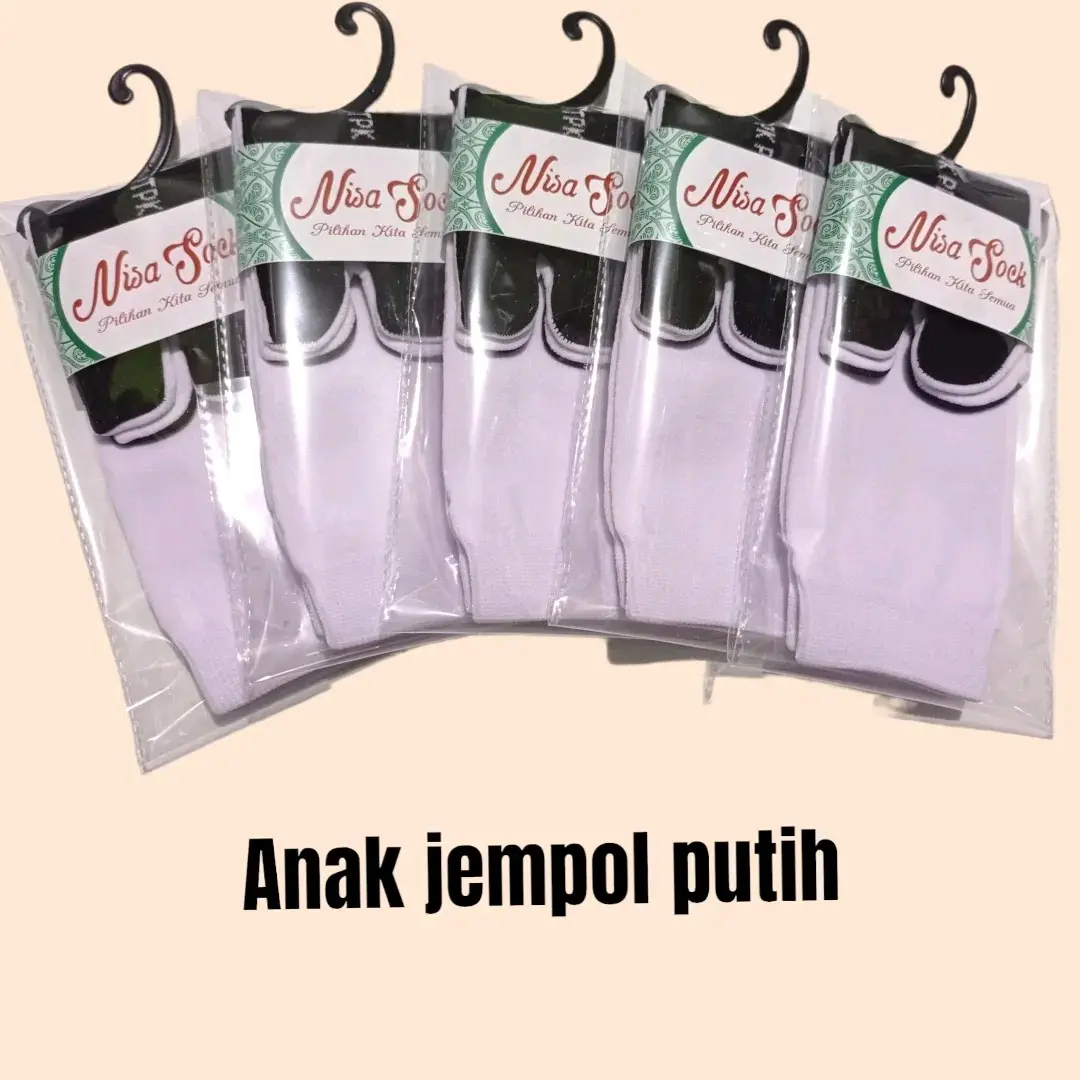 Kaos Kaki Jempol Anak Putih Polos Nilon Spandek Tidak Panas Nisa Sock