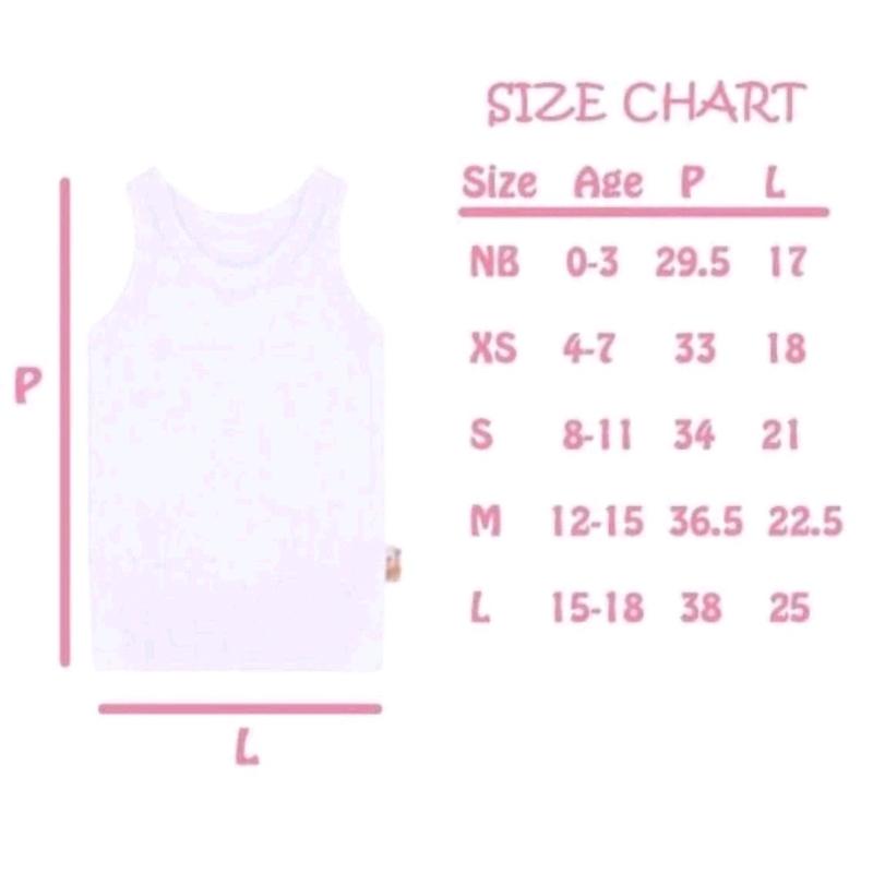 Kaos singlet velvet junior Baby Girls Boys Bayi Katun 3