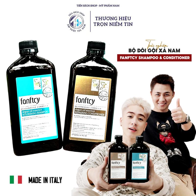  Dầu Gội Dầu Xả FANFTCY 500ml Argan Oil cho tóc uốn nhuộm Hỗ trợ Giảm Gãy Rụng Phục Hồi Tóc Hư Tổn Hương Nước Hoa + Tặng bông tắm than tre 