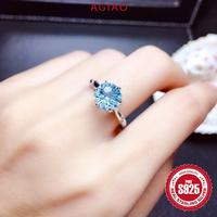 Gambar AGIAO Sky Blue Light Luxury Simple Ring 2 Carat Personalized Fashion Open Ring - 2 karat (8mm), Dapat disesuaikan dari A.GIAO.ID Kab. Gresik 2 Tokopedia