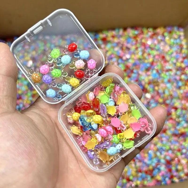 Động Vật Biển Nhỏ Hỗn Hợp, 100 Chiếc, Trong Suốt Như Băng, Phụ Kiện Tự Làm Mini, Thủ Công, K5Y6, Hình Rùa 3