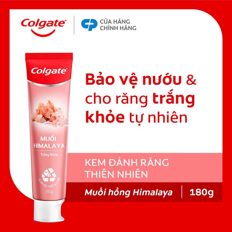  Kem đánh răng Colgate thiên nhiên muối Himalaya sáng khỏe 180g 