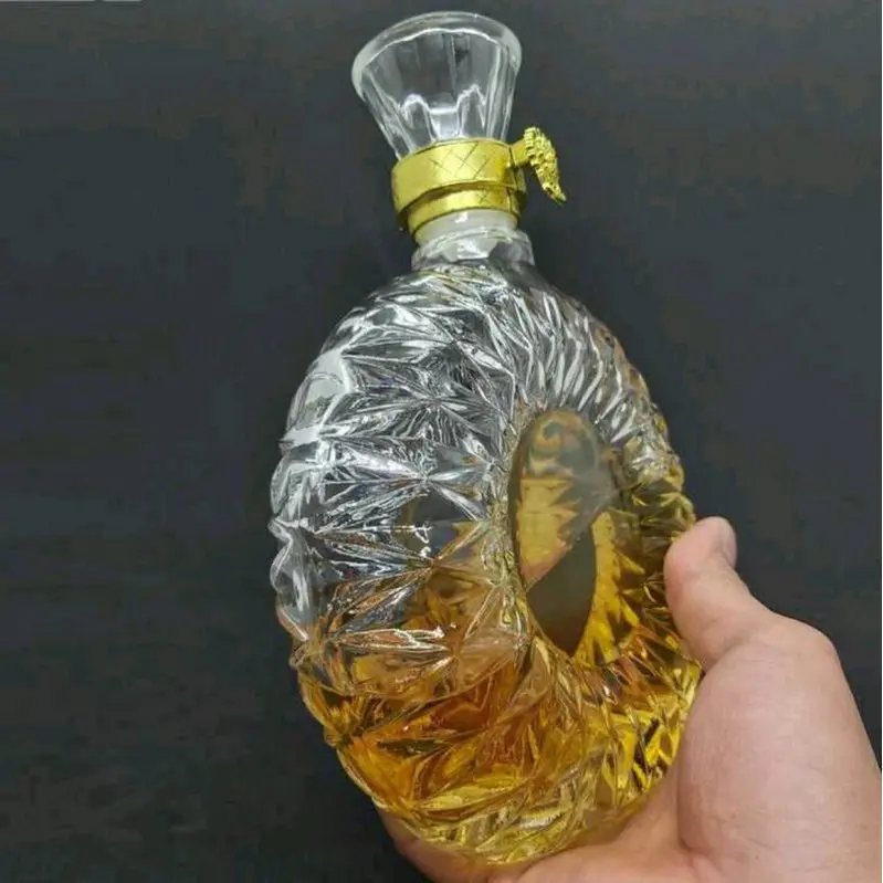 [ VIPShop ] Vỏ Bình Thủy Tinh XO Tròn đựnġ Rượu 500ml, Chai đựnġ rượu XO, Hàng Loại 1, CTT-08 6